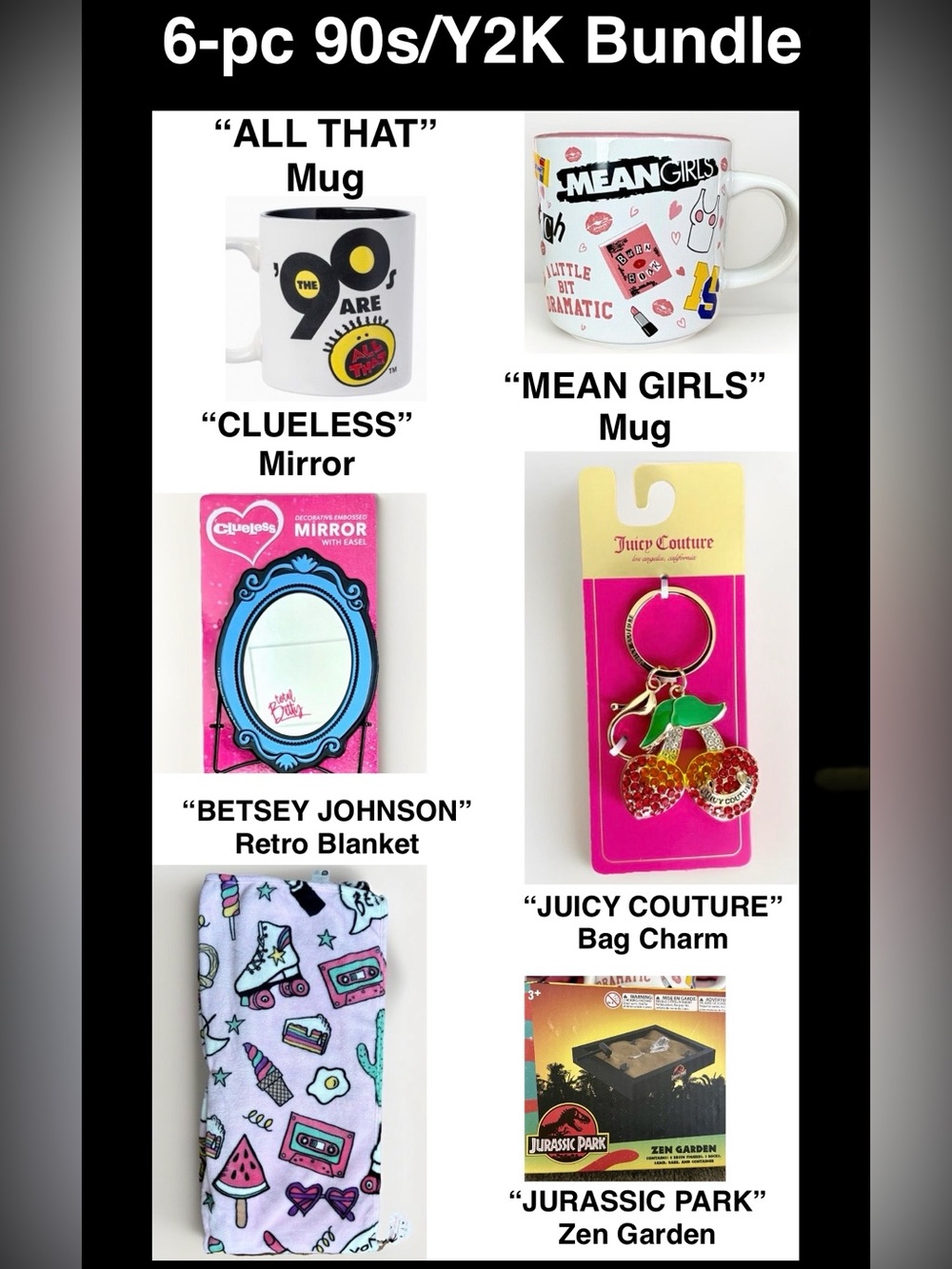 🍒90s Y2K RETRO COLLECTIBLES JuicyCouture Clueless MeanGirls BetseyJohnson NWT x6